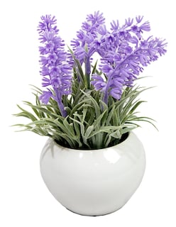 Foto 1 | Lavanda Artificial en Maceta de Hojalata Jauz Blanco 22 cm