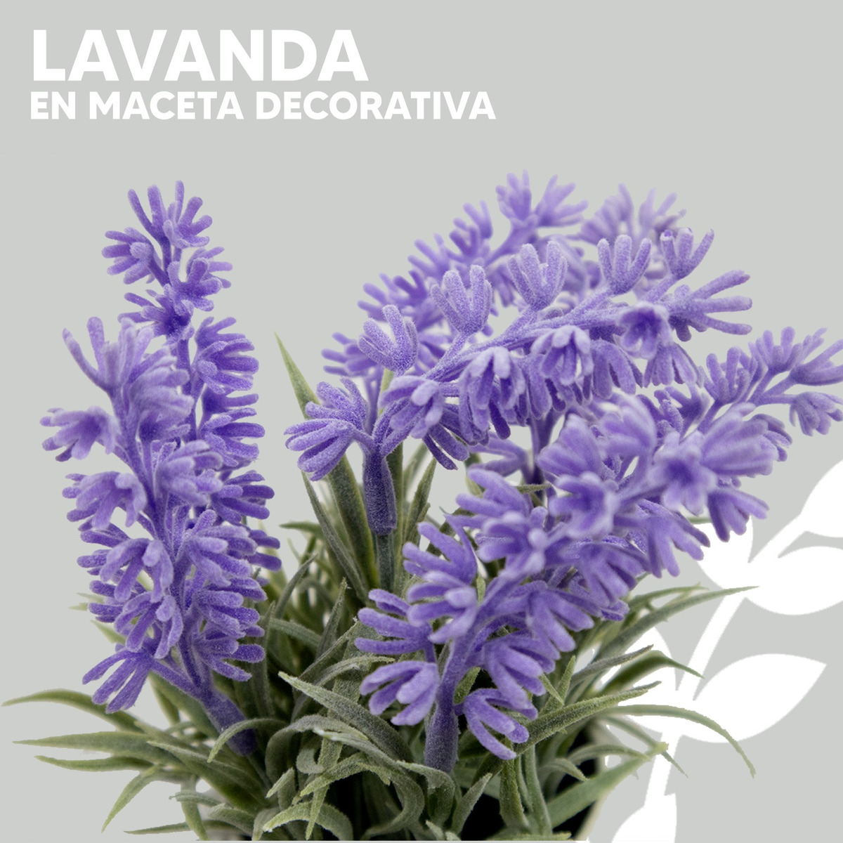 Foto 4 | Lavanda Artificial en Maceta de Hojalata Jauz Blanco 22 cm