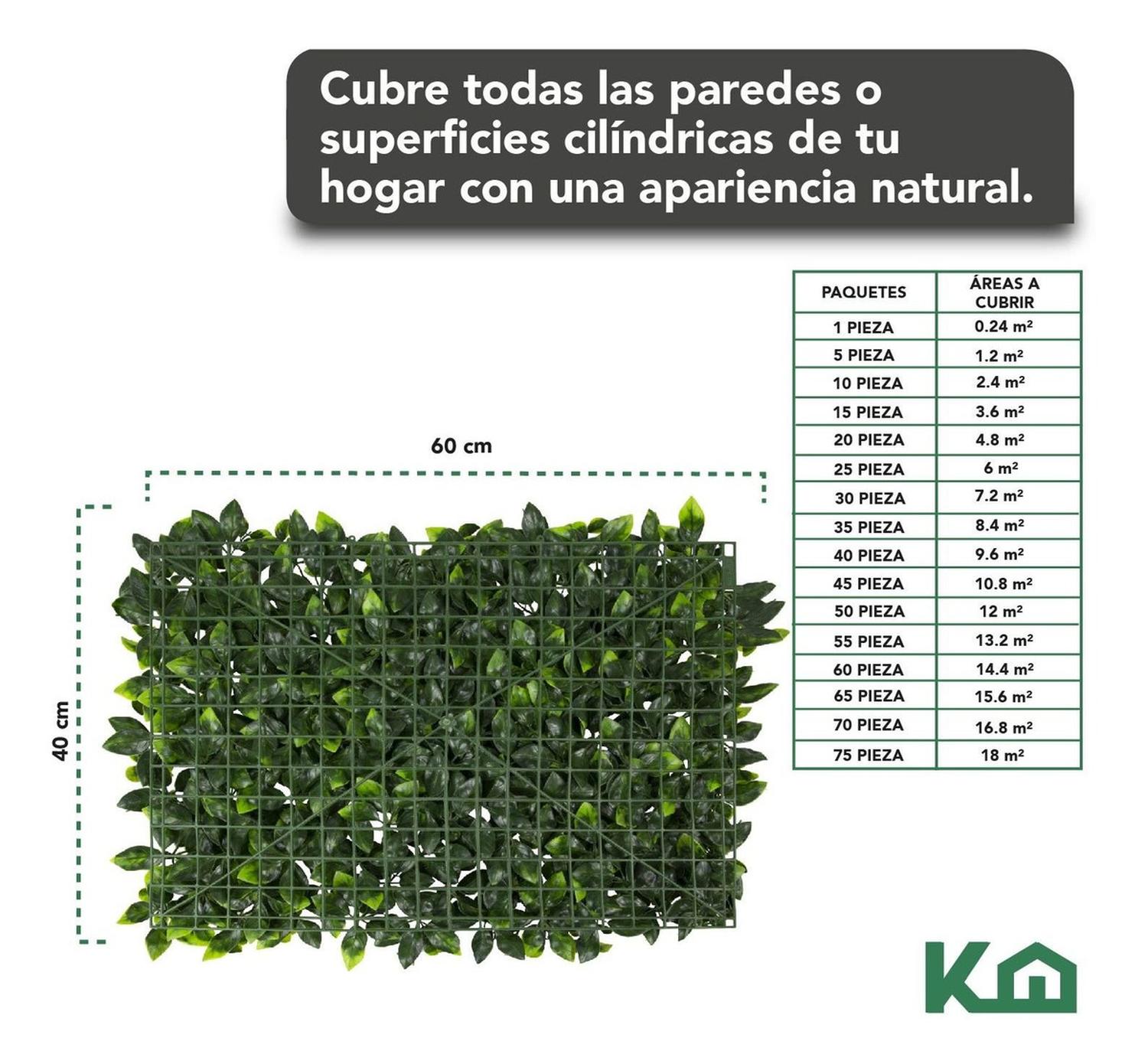 Foto 7 pulgar | Follaje Artificial KingsHouse COMBO-KH-46 color Verde 60x40 cm 5 Piezas