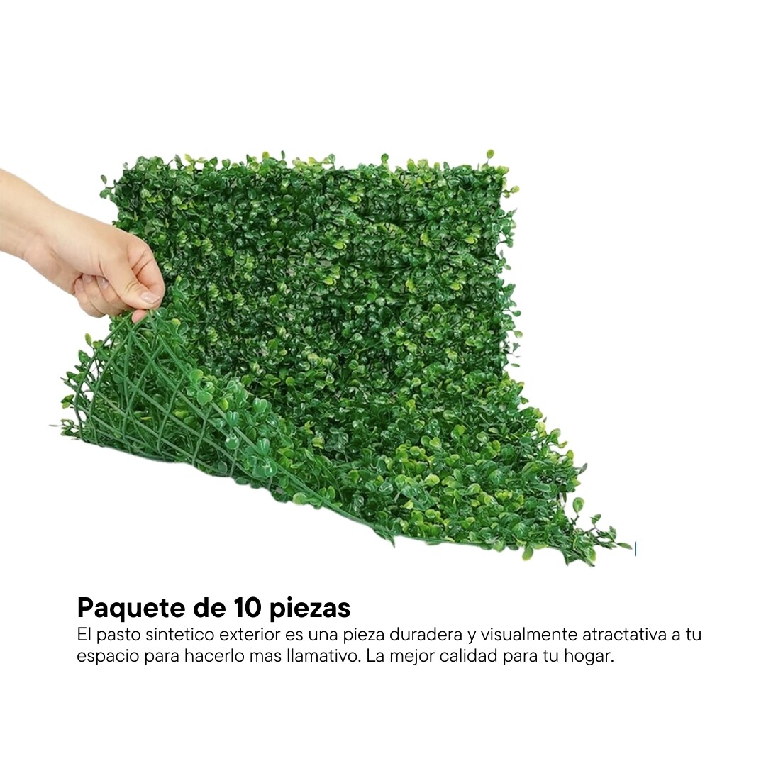 Muro Verde Follaje Artificial Sintético 60x40cm 10 Pz $298