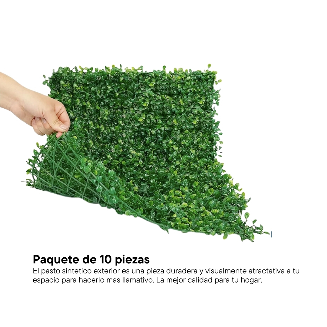 Muro Verde Follaje Artificial Sintético 60x40cm 10 Pz