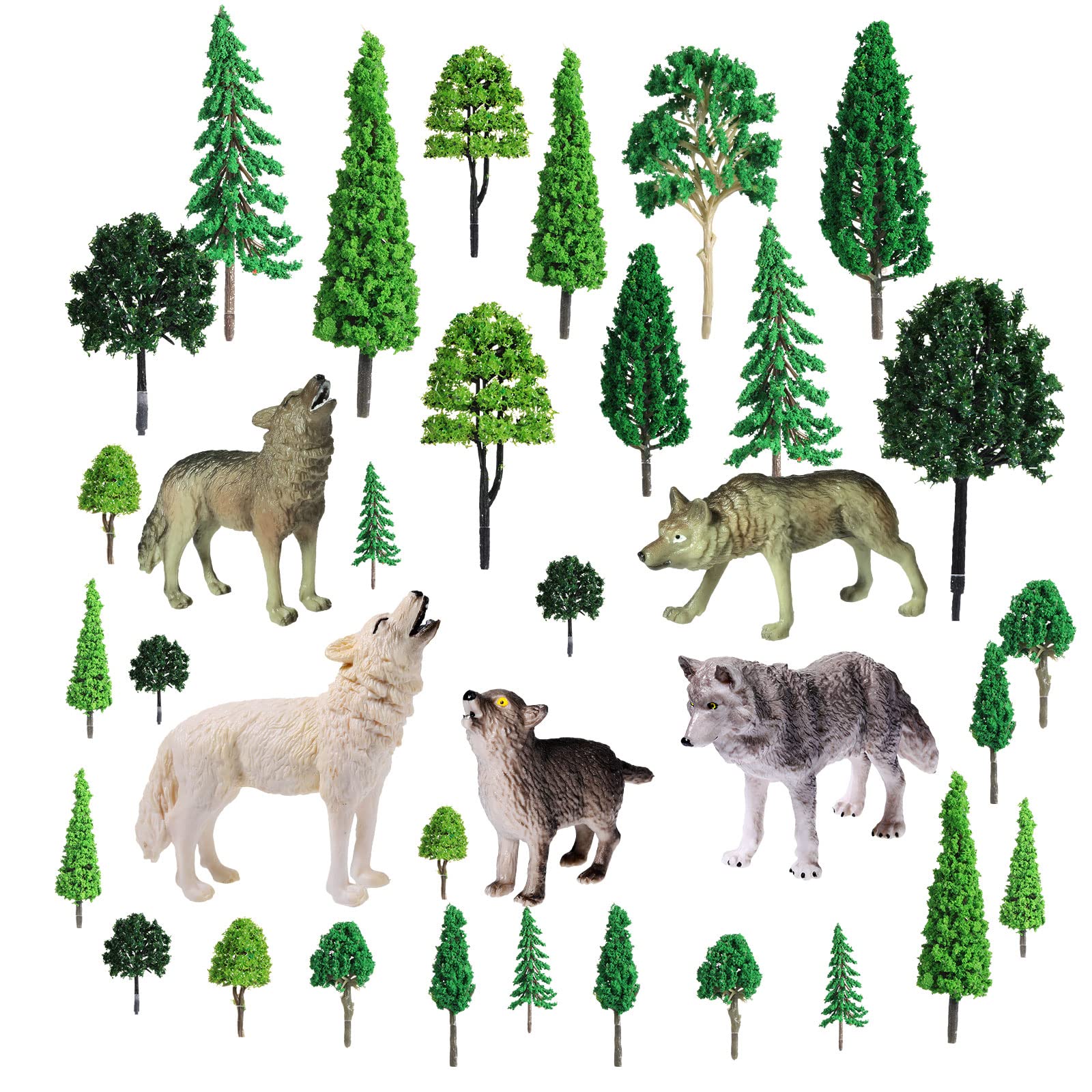 Foto 1 | Set De Figuras De Árboles Y Animales Del Bosque Skylety, 35 Unidades - Venta Internacional.