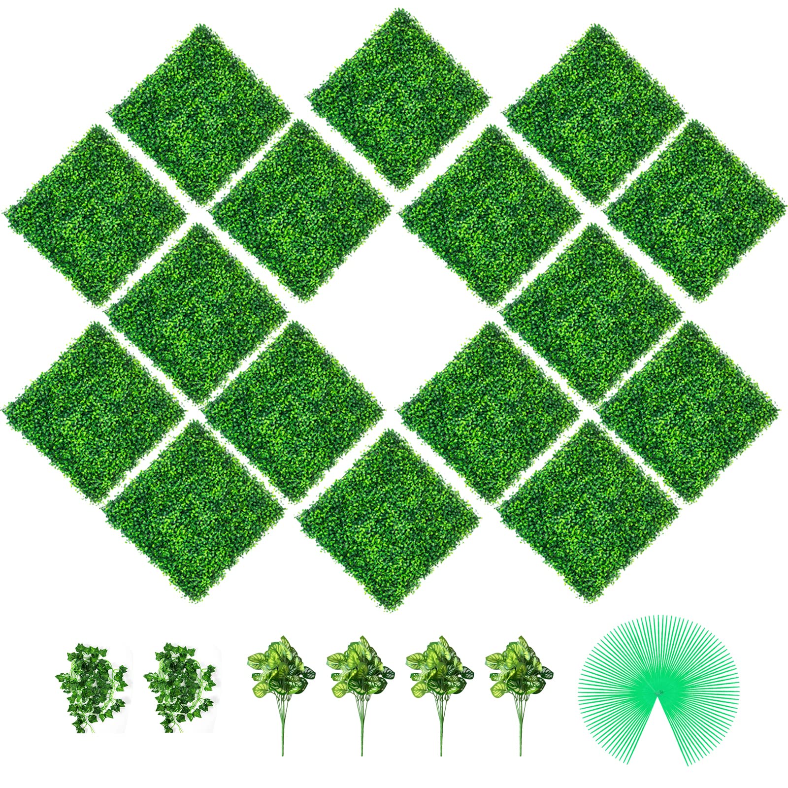 Foto 2 pulgar | Paneles De Boj Artificial Vevor 20 X 20 Cm Green Grass X16 - Venta Internacional.