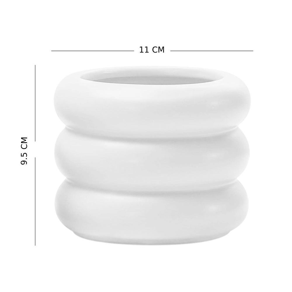 Foto 3 pulgar | Maceta de Cerámica Ilios Innova Circular color Blanco