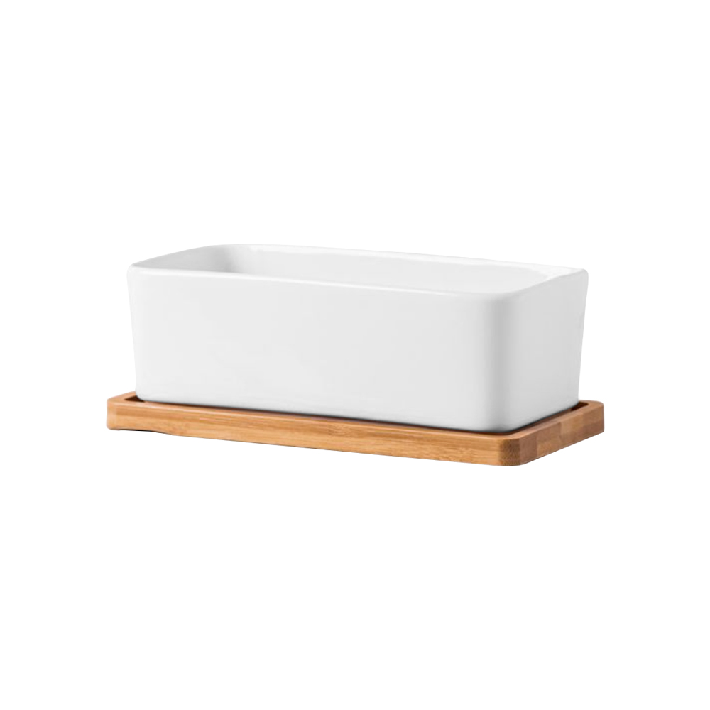 Foto 1 | Maceta de Cerámica Ilios Innova Rectangular color Blanco
