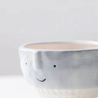 Foto 3 | Maceta de Cara Animada Color Gris