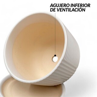 Foto 3 | Set de 3 Macetas Ilios Innova Jt252-gri/kit de color Gris Cerámica