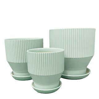 Foto 1 | Set de 3 Macetas Ilios Innova Jt258-ver/kit de color Verde Cerámica