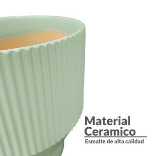 Foto 4 | Set de 3 Macetas Ilios Innova Jt258-ver/kit de color Verde Cerámica