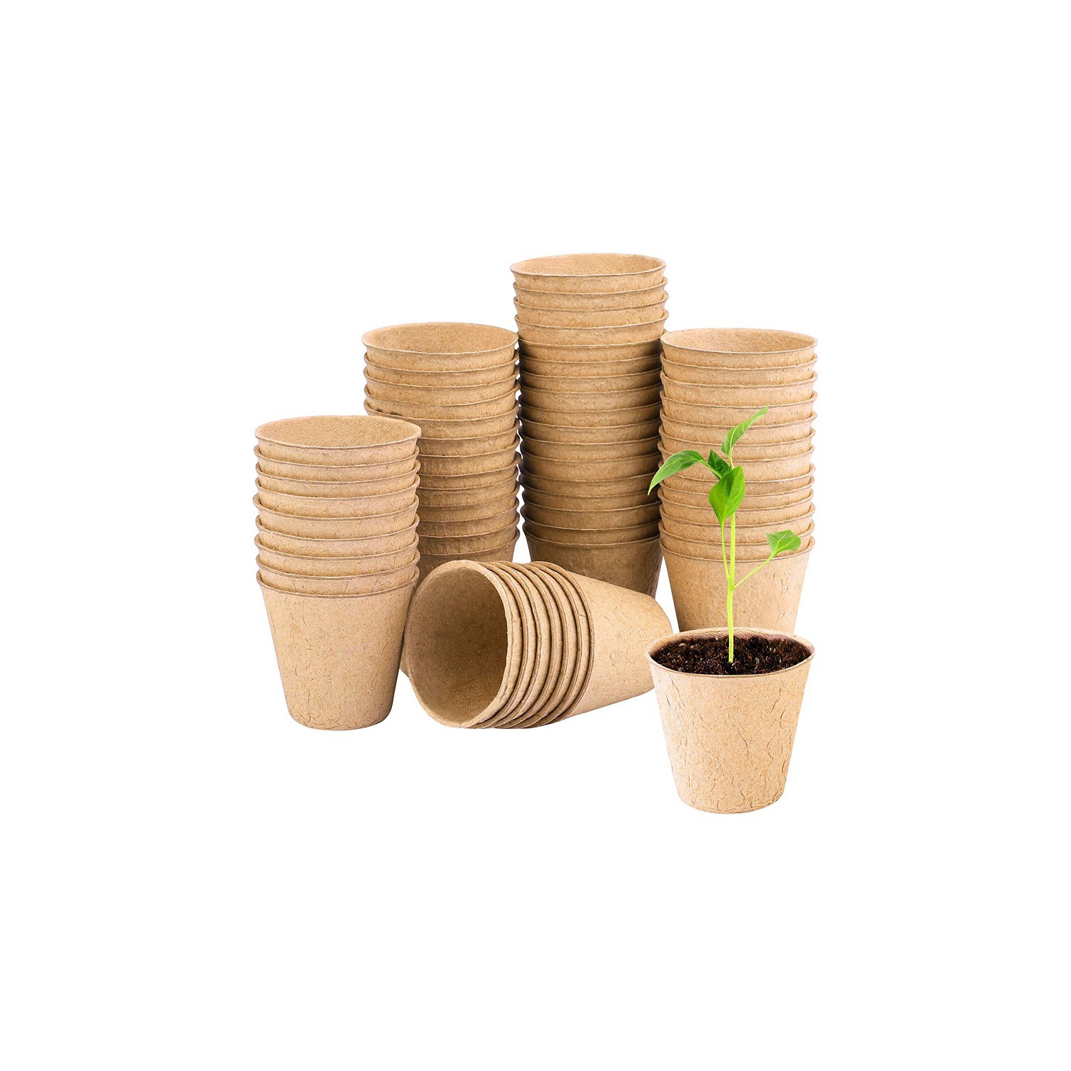 Foto 1 | Macetas Biodegradables, 50 Unidades, Papel De 8 Cm De Ancho Y Papel Reciclado - Venta Internacional.