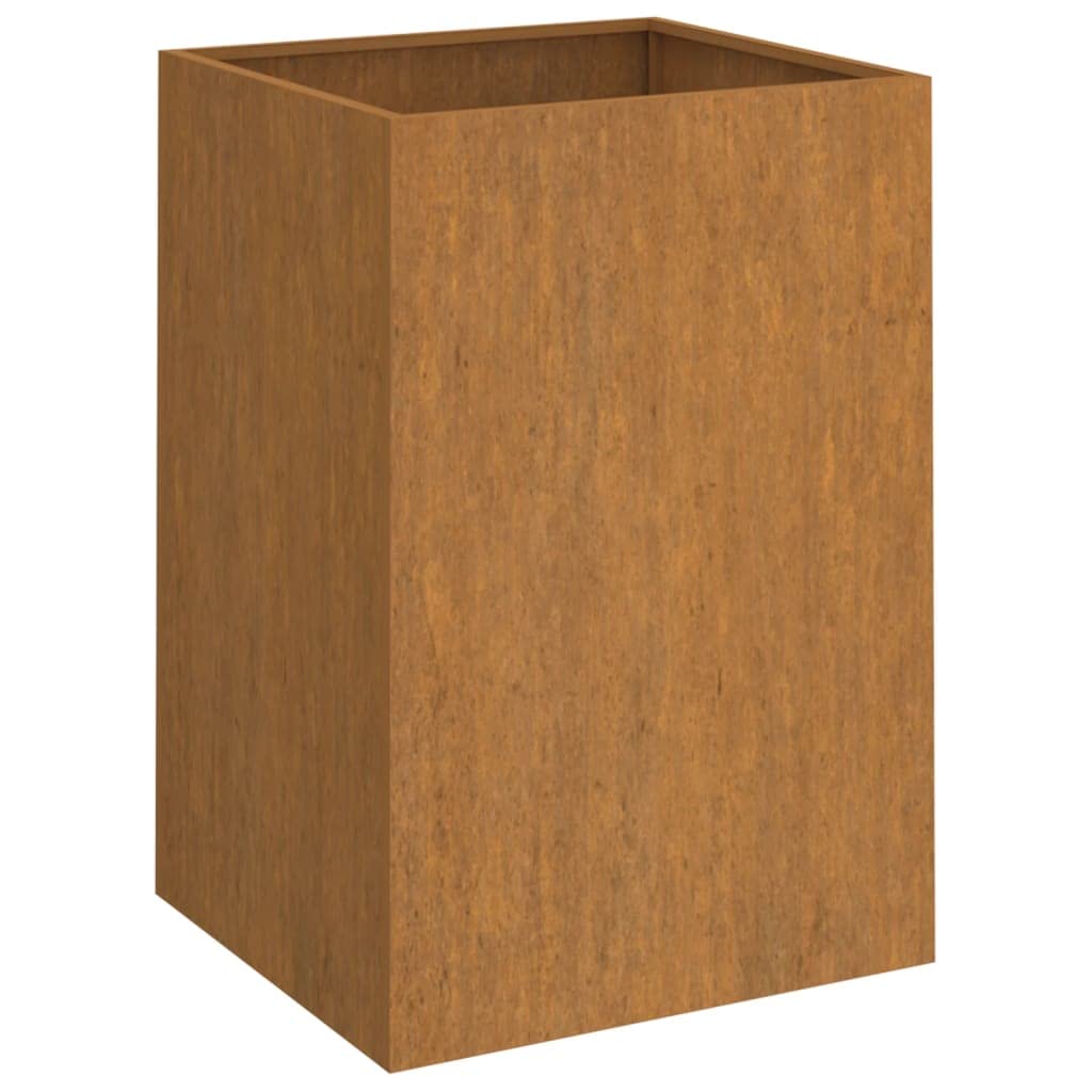 Maceta Vidaxl De Acero Corten Resistente A La Intemperie, Color Marrón Oxidado, 40 X 40 X 75 Cm - Venta Internacional.