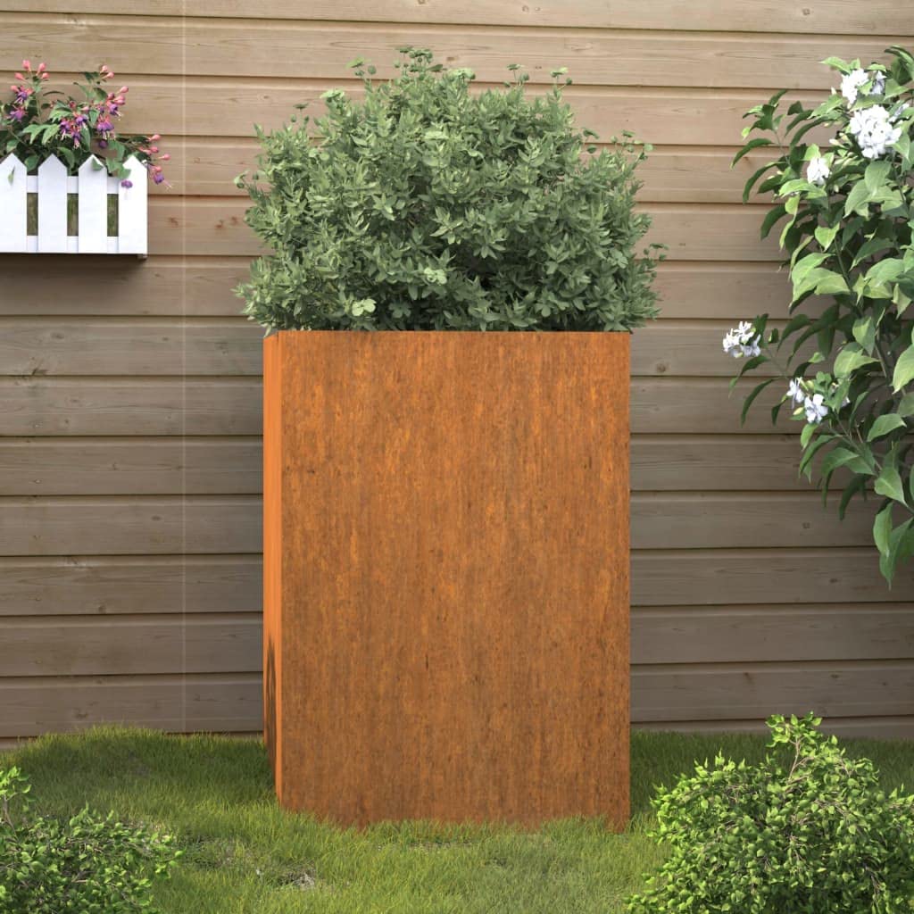 Foto 2 | Maceta Vidaxl De Acero Corten Resistente A La Intemperie, Color Marrón Oxidado, 40 X 40 X 75 Cm - Venta Internacional.