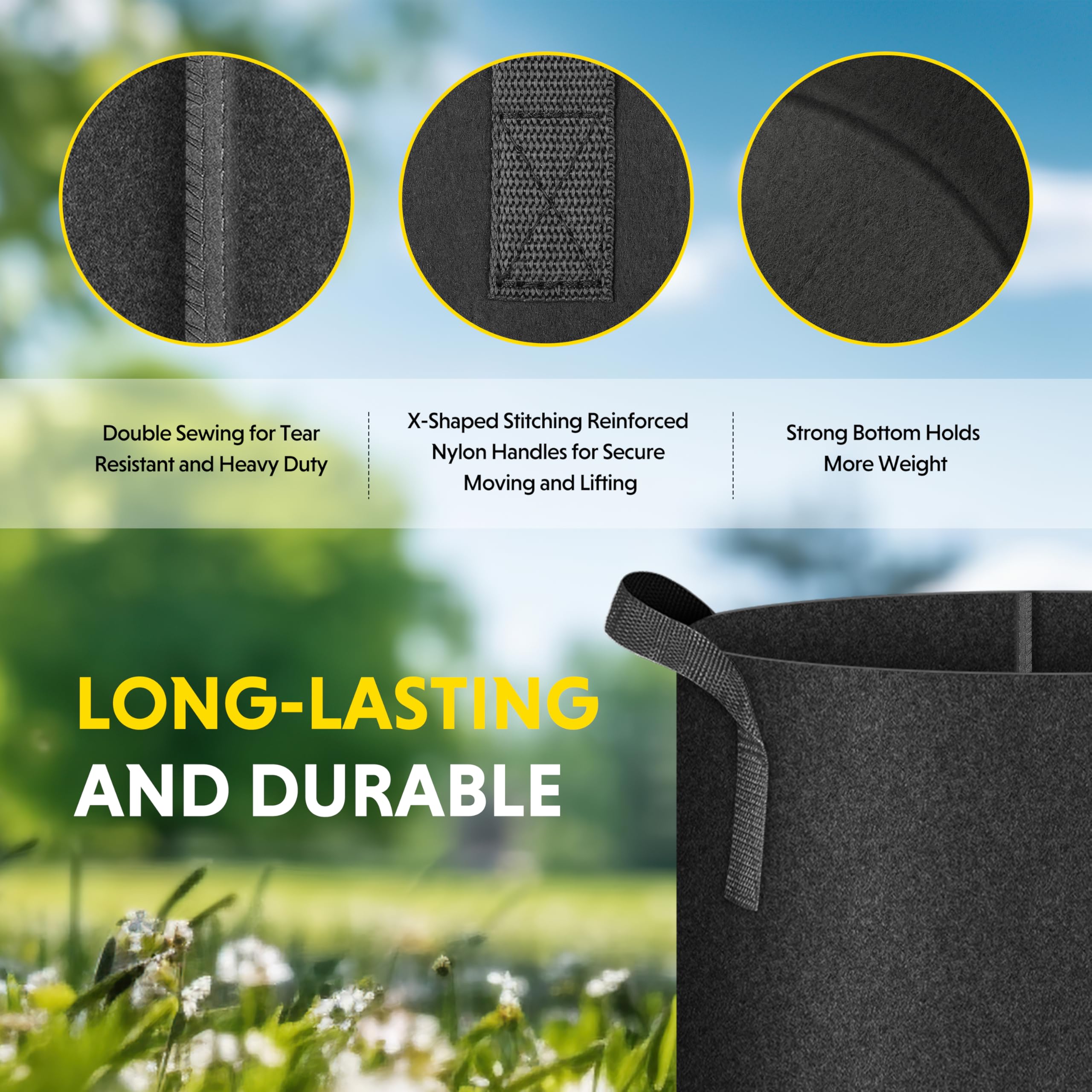 Foto 4 pulgar | Macetas De Tela Grow Bag Ipower Plant, 10 Galones, Paquete De 6, Color Negro 202 - Venta Internacional.