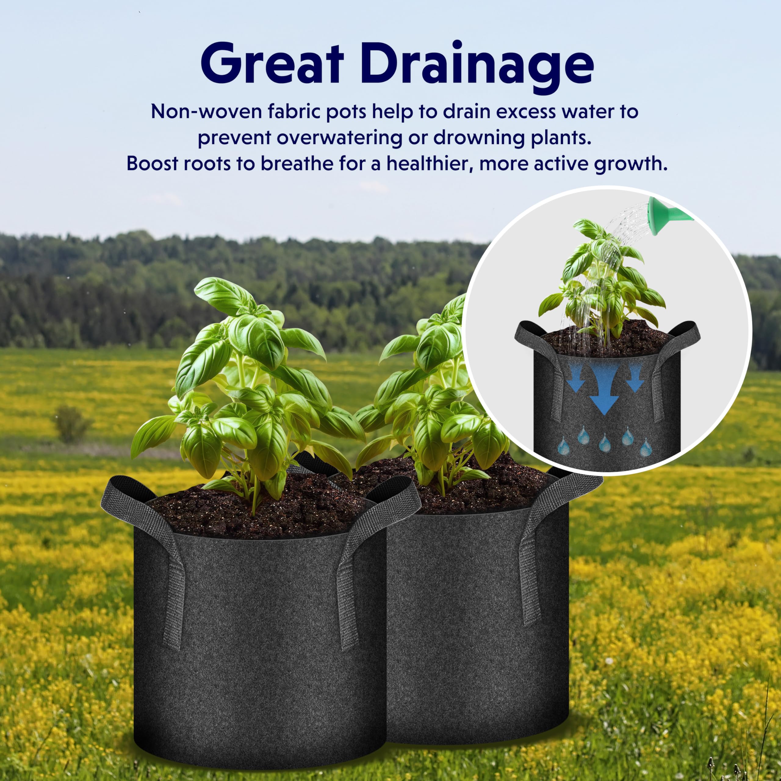 Foto 7 pulgar | Paquete De 10 Macetas De Tela No Tejida De Grow Bags Ipower, 37,85 L, 10 Galones - Venta Internacional.