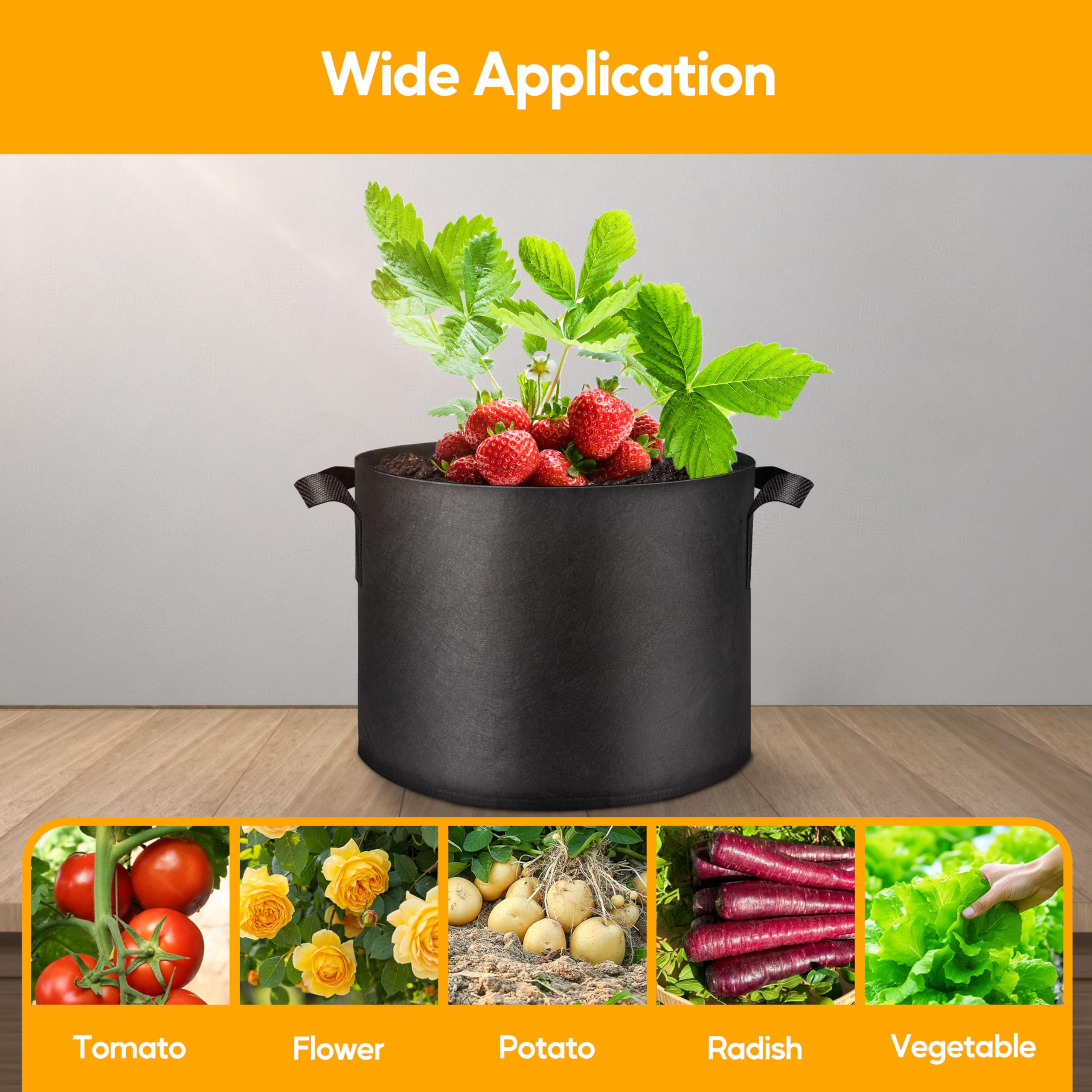 Foto 8 pulgar | Macetas Grow Bags Simple Deluxe, 11,4 L, Paquete De 10, Color Negro - Venta Internacional.