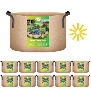 Foto 1 | Macetas De Tela No Tejida Para Jardín, Paquete De 10 Unidades, 56,78 Litros, De Grow Bags Ipower - Venta Internacional