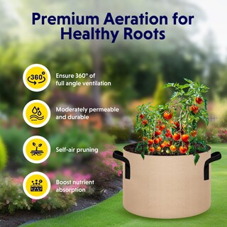 Foto 5 | Macetas De Tela No Tejida Para Jardín, Paquete De 10 Unidades, 56,78 Litros, De Grow Bags Ipower - Venta Internacional