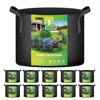 Foto 1 | Macetas De Tela No Tejida Grow Bags Ipower De 5 Galones, Paquete De 10 Unidades, Negras - Venta Internacional.