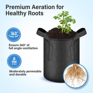 Foto 5 | Macetas De Tela No Tejida Grow Bags Ipower De 5 Galones, Paquete De 10 Unidades, Negras - Venta Internacional.