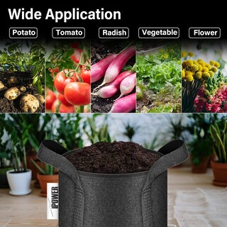 Foto 6 | Macetas De Tela No Tejida Grow Bags Ipower De 5 Galones, Paquete De 10 Unidades, Negras - Venta Internacional.