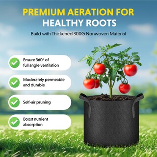 Foto 4 | Macetas De Tela No Tejida Grow Bags Ipower, Paquete De 10 Unidades, 7 Galones, Color Negro - Venta Internacional.