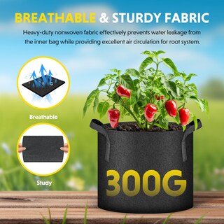 Foto 5 | Macetas De Tela No Tejida Grow Bags Ipower, Paquete De 10 Unidades, 7 Galones, Color Negro - Venta Internacional.
