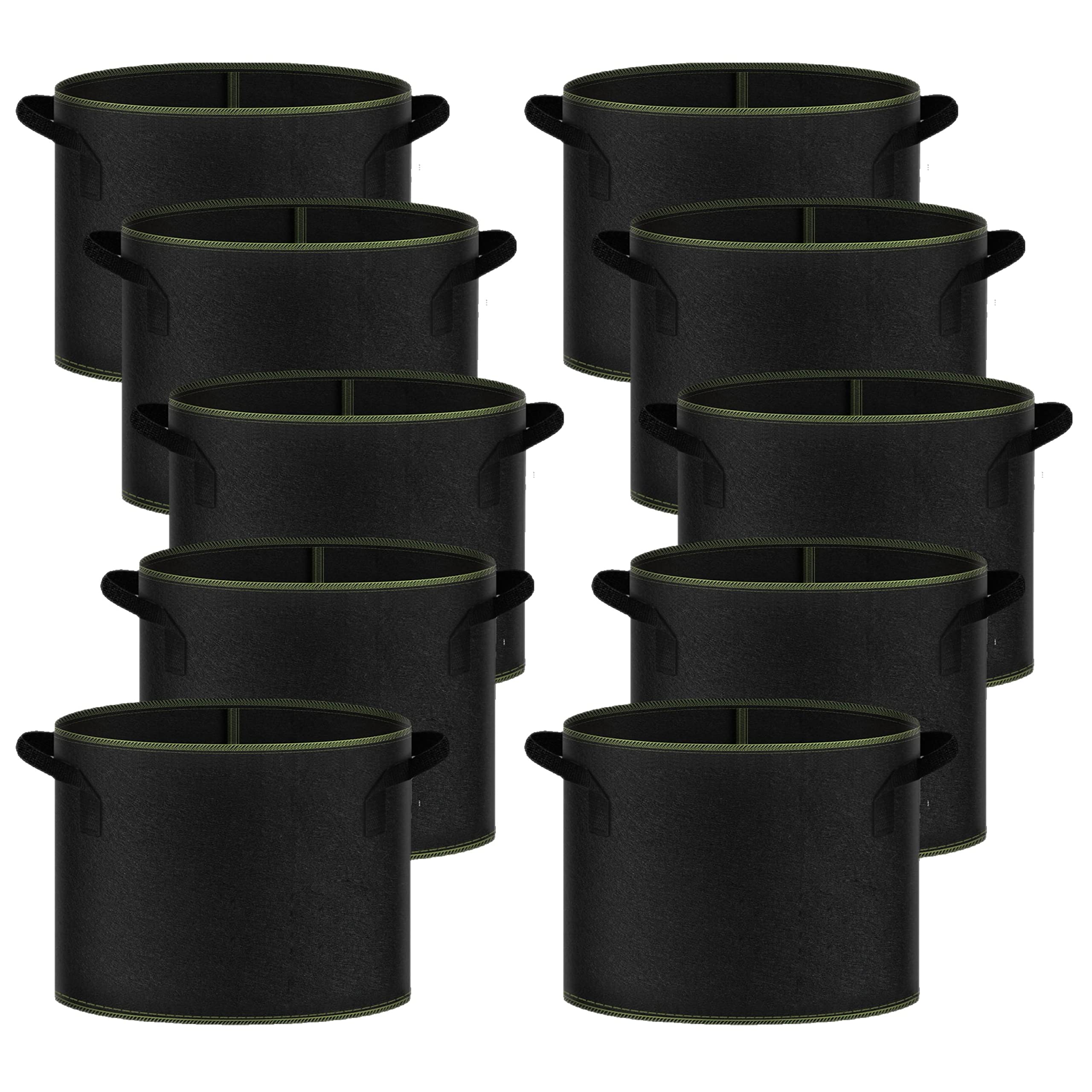 Macetas De Tela No Tejida Grow Bag Ipower De 7 Galones, 10 Unidades, Color Negro - Venta Internacional.