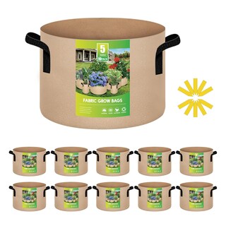 Foto 1 | Macetas De Tela No Tejida Grow Bags Ipower De 5 Galones, Paquete De 10 Unidades, Color Canela - Venta Internacional.