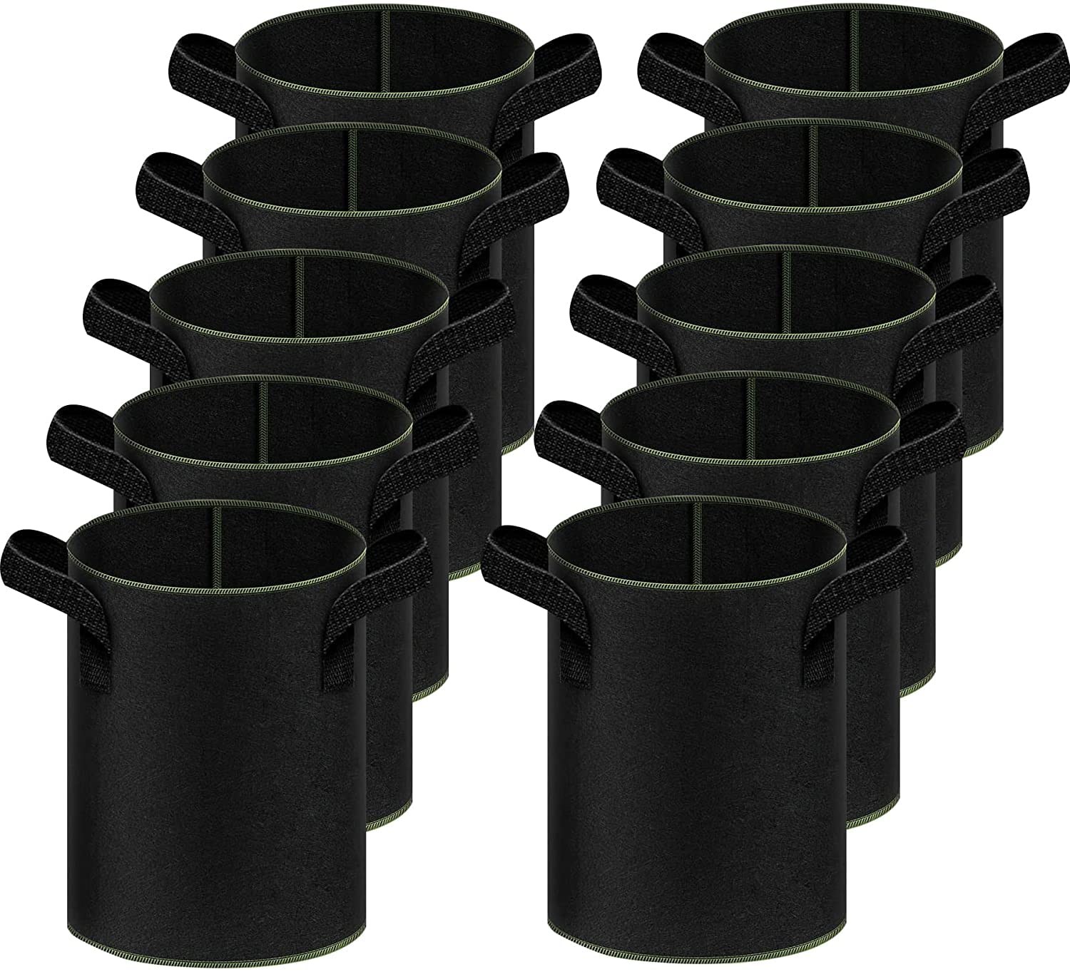 Macetas De Tela No Tejida Grow Bag Ipower De 3 Galones, 10 Unidades, Color Negro - Venta Internacional.