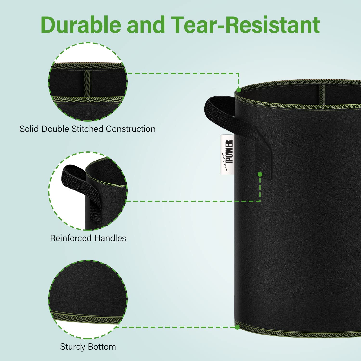 Foto 4 pulgar | Macetas De Tela No Tejida Grow Bag Ipower De 3 Galones, 10 Unidades, Color Negro - Venta Internacional.