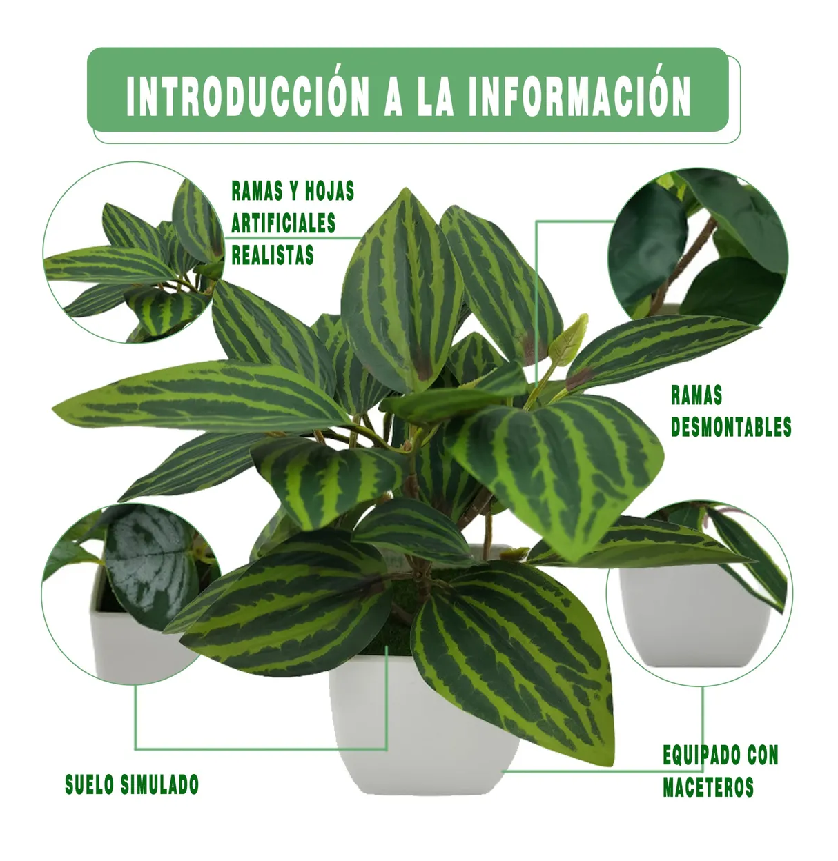 Foto 4 pulgar | 4 Macetas Plantas Artificiales Macetas Decorativas Bonsai