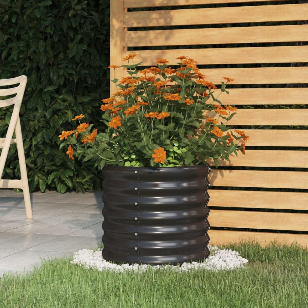 Foto 3 pulgar | Jardinera Vidaxl De Acero Con Recubrimiento En Polvo Antracita De 40 Cm - Venta Internacional.
