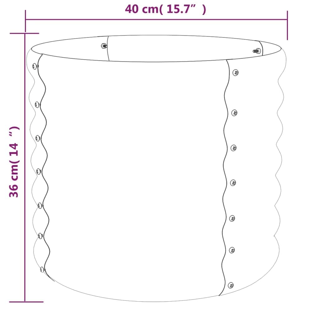 Foto 7 pulgar | Jardinera Vidaxl De Acero Con Recubrimiento En Polvo Antracita De 40 Cm - Venta Internacional.