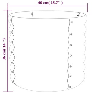 Foto 6 | Jardinera Vidaxl De Acero Con Recubrimiento En Polvo Antracita De 40 Cm - Venta Internacional.