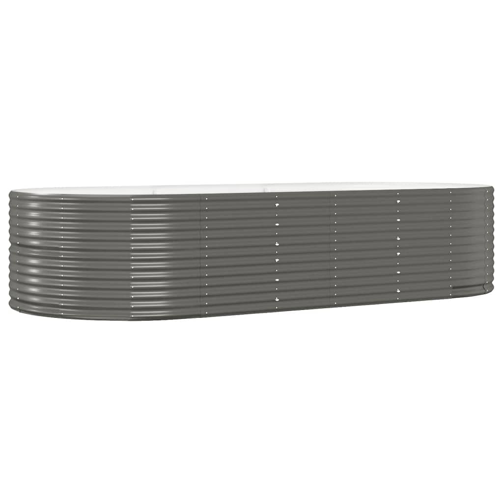 Cama Elevada De Jardín Vidaxl De Acero Con Recubrimiento En Polvo Gris  291 X 140 X 68 Cm - Venta Internacional.
