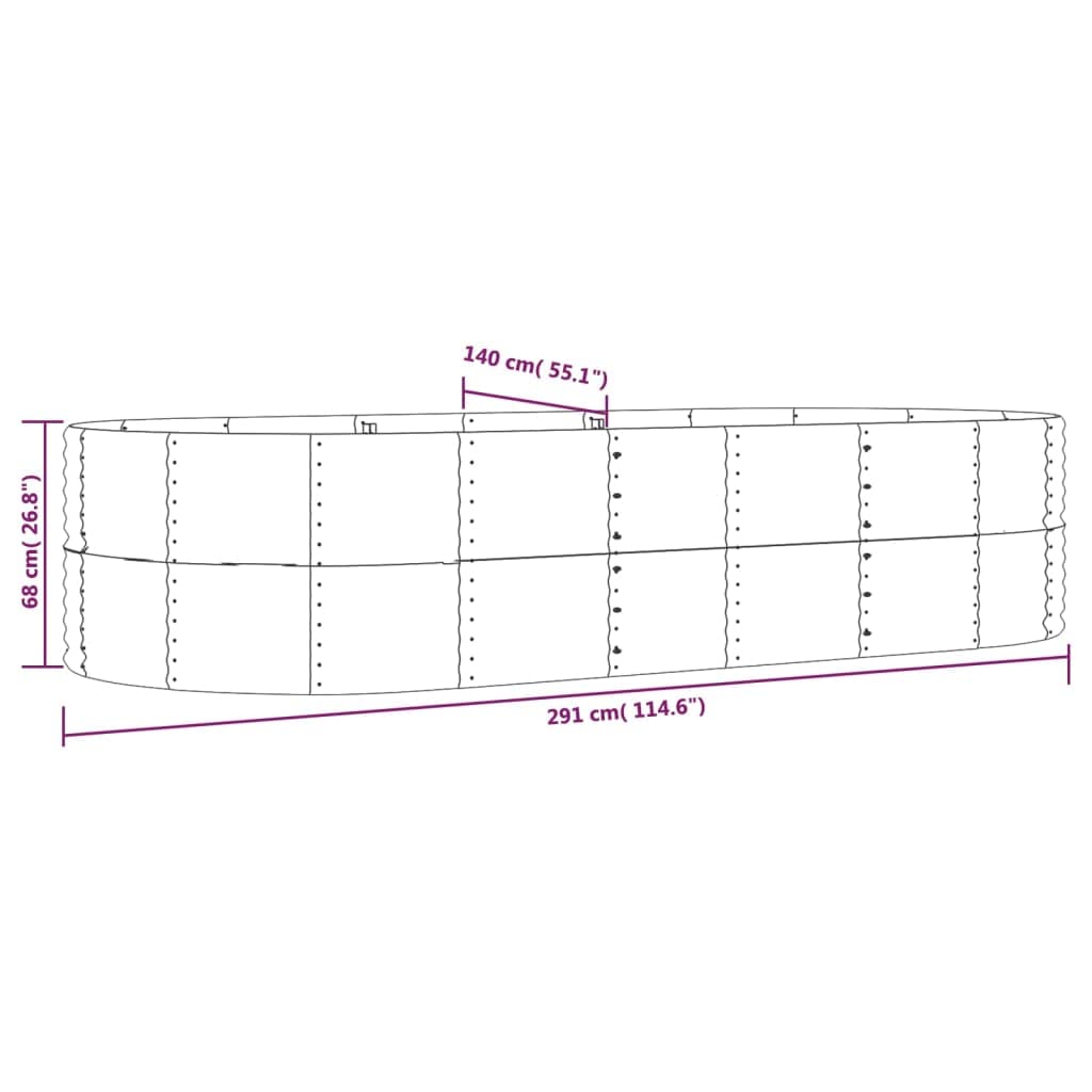 Foto 7 pulgar | Cama Elevada De Jardín Vidaxl De Acero Con Recubrimiento En Polvo Gris  291 X 140 X 68 Cm - Venta Internacional.