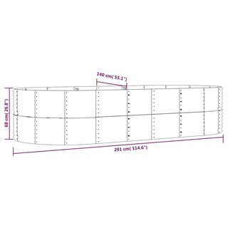 Foto 6 | Cama Elevada De Jardín Vidaxl De Acero Con Recubrimiento En Polvo Gris 291 X 140 X 68 Cm - Venta Internacional.