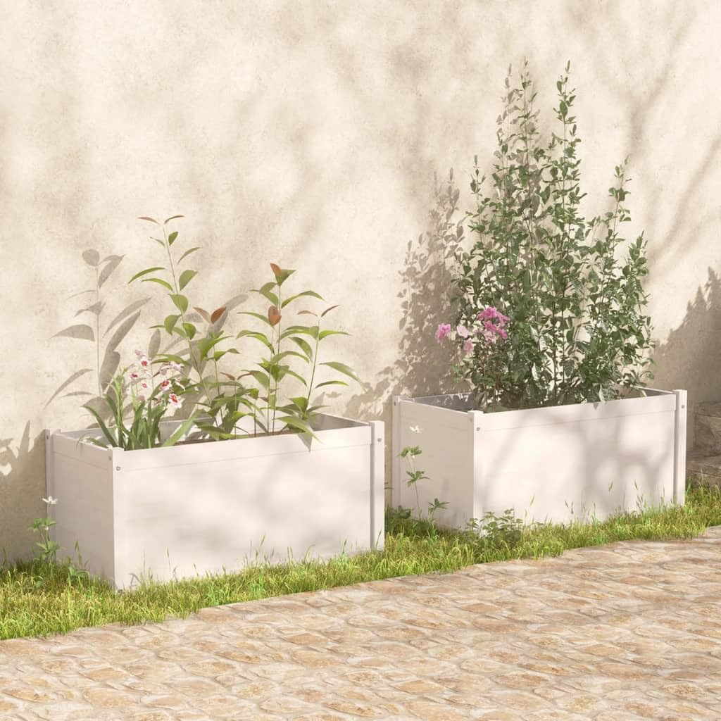 Foto 3 pulgar | Jardineras Vidaxl  Madera De Pino Maciza Blanca  100 X 50 X 50 Cm  2 Unidades - Venta Internacional.