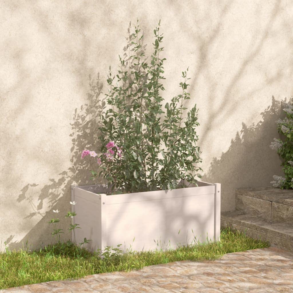 Foto 3 | Jardineras Vidaxl  Madera De Pino Maciza Blanca  100 X 50 X 50 Cm  2 Unidades - Venta Internacional.