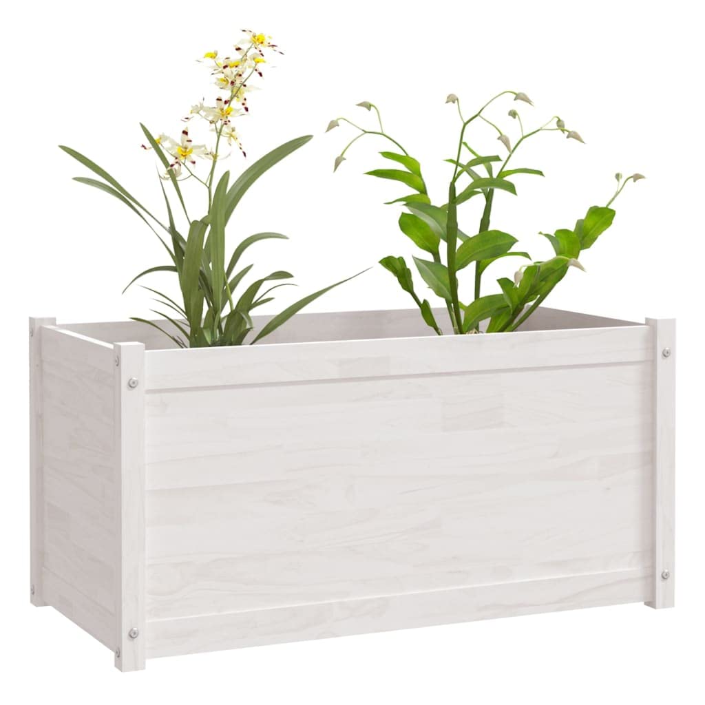 Foto 4 | Jardineras Vidaxl  Madera De Pino Maciza Blanca  100 X 50 X 50 Cm  2 Unidades - Venta Internacional.
