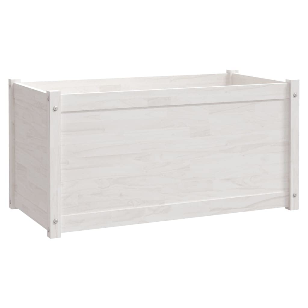 Foto 5 | Jardineras Vidaxl  Madera De Pino Maciza Blanca  100 X 50 X 50 Cm  2 Unidades - Venta Internacional.
