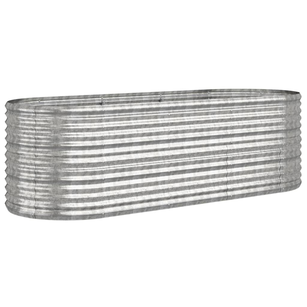 Cama Elevada De Jardín Vidaxl Ovalada De Acero  224 X 80 X 68 Cm  Plata - Venta Internacional.