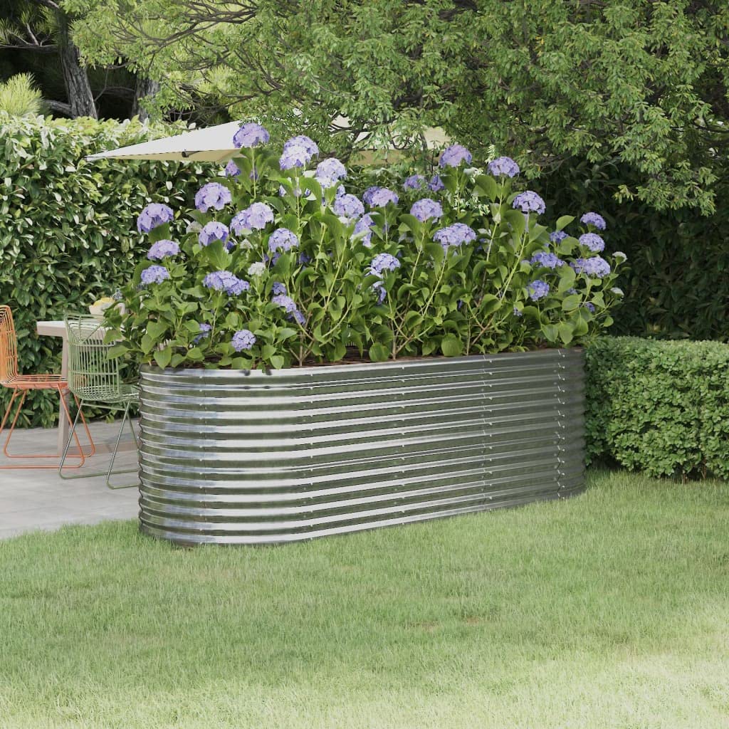 Foto 3 pulgar | Cama Elevada De Jardín Vidaxl Ovalada De Acero  224 X 80 X 68 Cm  Plata - Venta Internacional.
