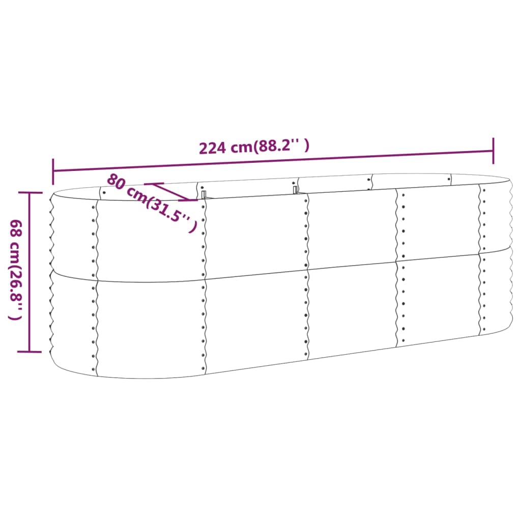 Foto 5 | Cama Elevada De Jardín Vidaxl Ovalada De Acero  224 X 80 X 68 Cm  Plata - Venta Internacional.