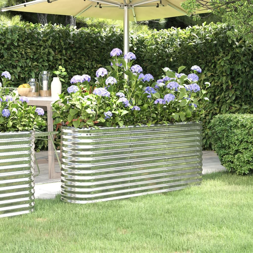 Foto 3 pulgar | Cama Elevada De Jardín Vidaxl De Acero Con Recubrimiento En Polvo Gris Plateado - Venta Internacional.