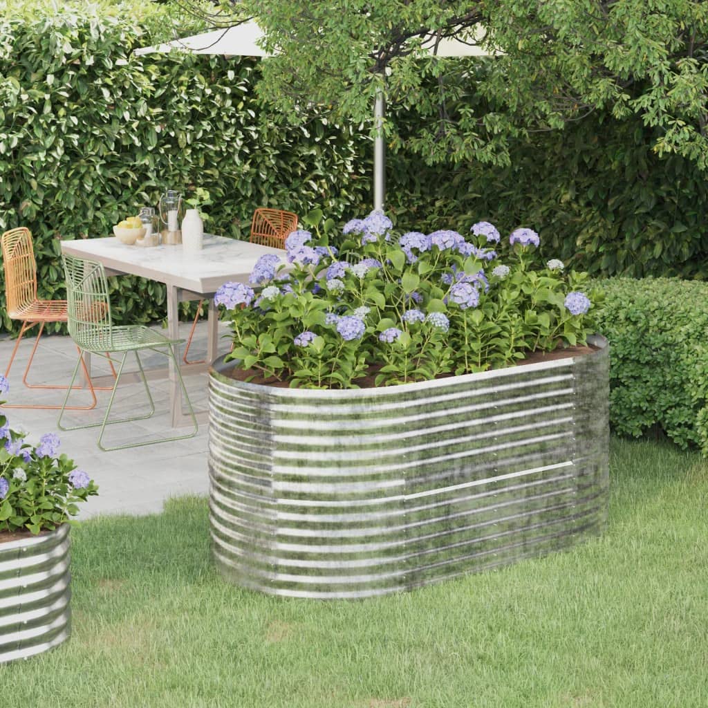 Foto 2 | Cama Elevada Para Jardín Vidaxl De Acero Con Revestimiento En Polvo Plateado  152 X 80 X 68 Cm - Venta Internacional.