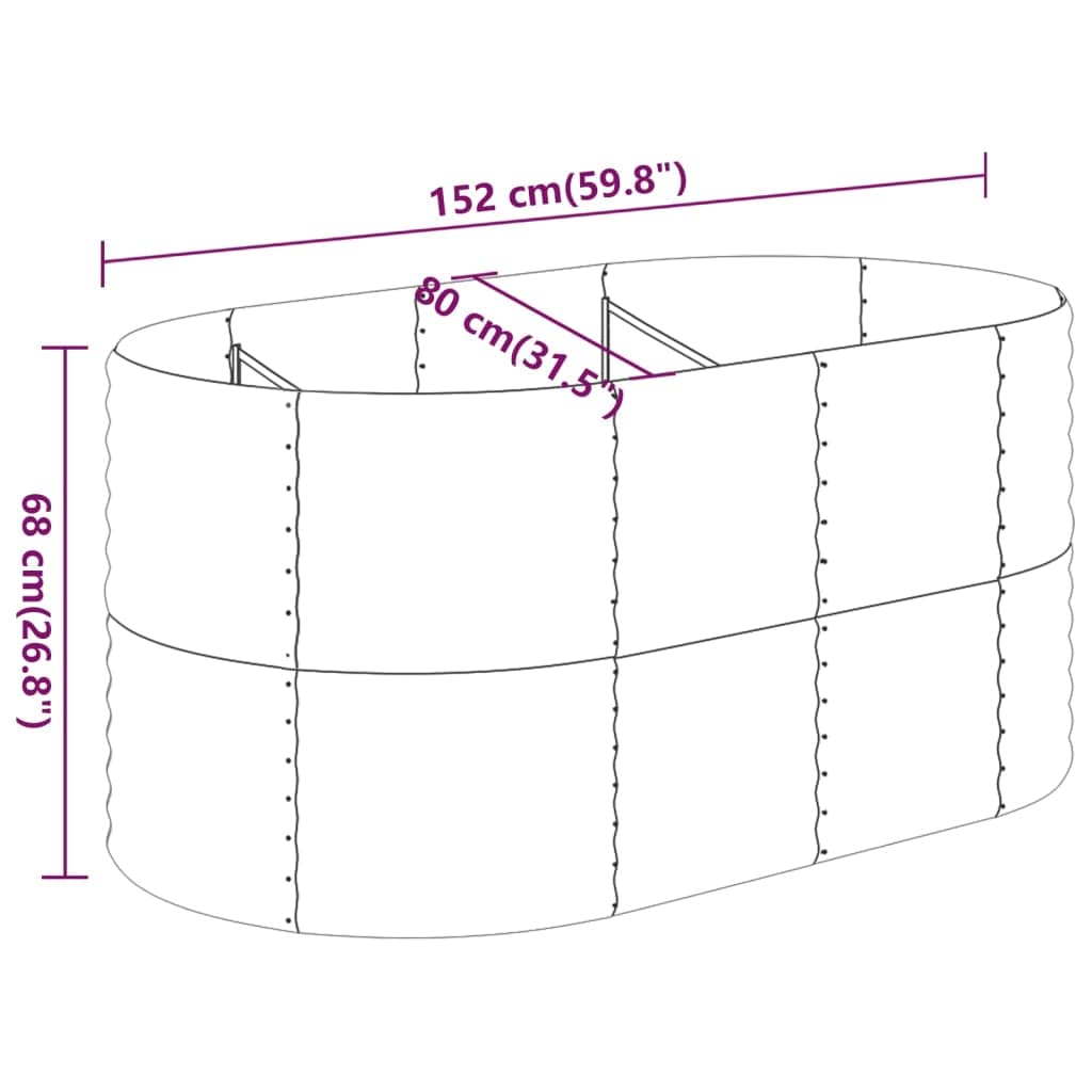 Foto 8 pulgar | Cama Elevada Para Jardín Vidaxl De Acero Con Revestimiento En Polvo Plateado  152 X 80 X 68 Cm - Venta Internacional.