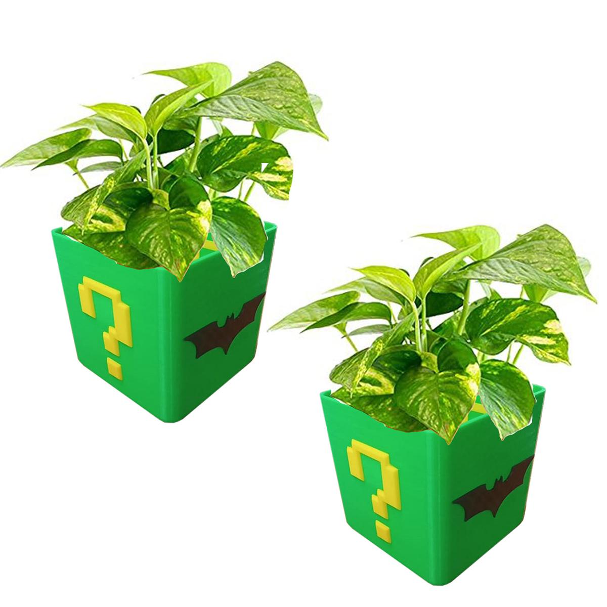 Maceta Decorativa para Escritorio 3D Art MXJKY-002 color Verde 2 Piezas - Riddler