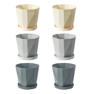 Foto 1 | 6 Pcs Macetas De Plastico Pequeñas Con Separador De Agua Eo Safe Imports Esi-16363 Multicolor