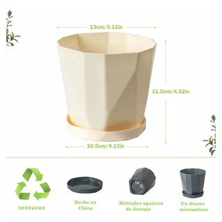 Foto 2 | 6 Pcs Macetas De Plastico Pequeñas Con Separador De Agua Eo Safe Imports Esi-16363 Multicolor